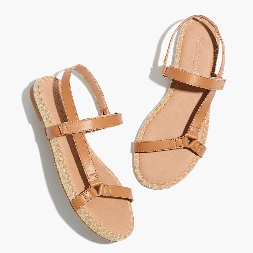 NEW Espadrille Sandal in Camel Leather